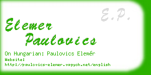 elemer paulovics business card